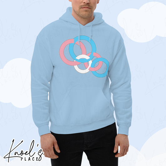 Stealth Geometric Transgender Pride Flag Unisex Hoodie