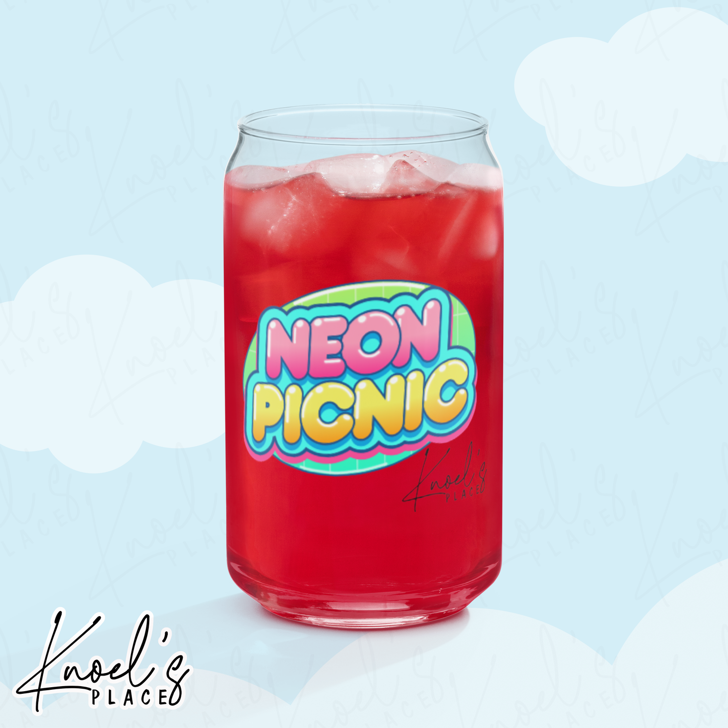 Born to Chill Neon Picnic Popsicle Can-shaped glass