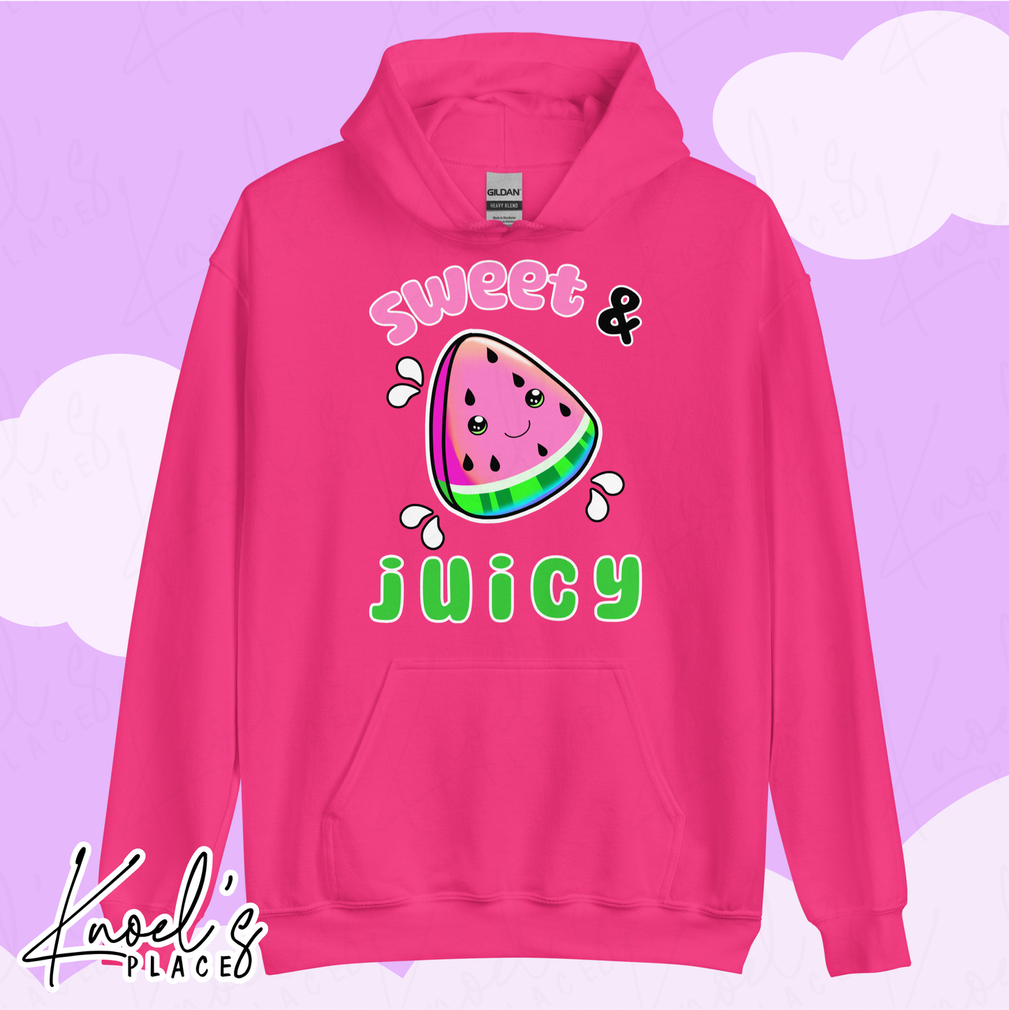 Sweet & Juicy Neon Picnic Watermelon Unisex Hoodie