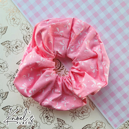 SOFIA | Pink Coquette Bow Handmade Cotton Scrunchies