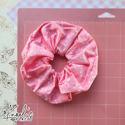 SOFIA | Pink Coquette Bow Handmade Cotton Scrunchies