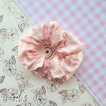 LILY | Pink Coquette Gingham Bow Handmade Cotton Scrunchies