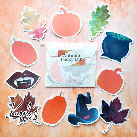 Autumn & Halloween Waterproof Holographic Mystery Sticker Pack