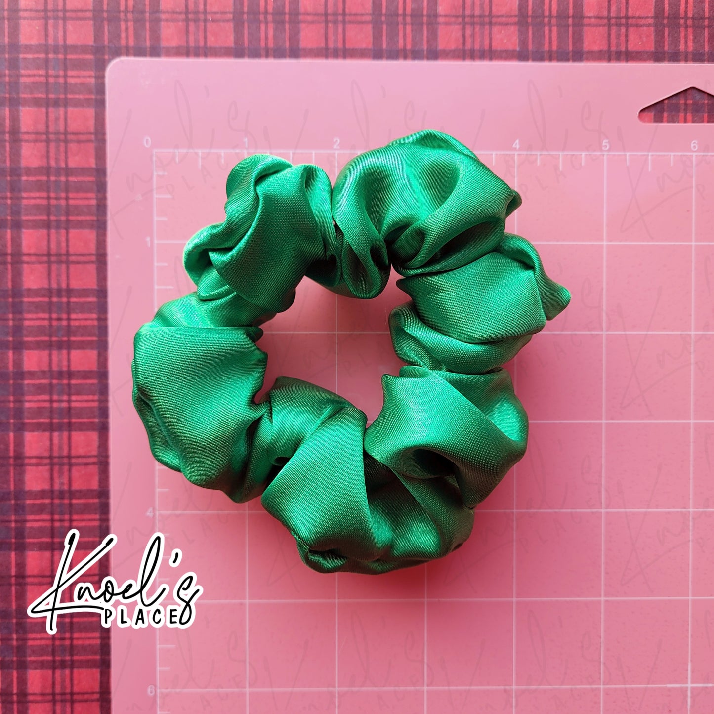 Emerald Green Handmade Scrunchies | Double-Layer Satin & Chiffon Oversized or Single Layer Satin Hair Ties