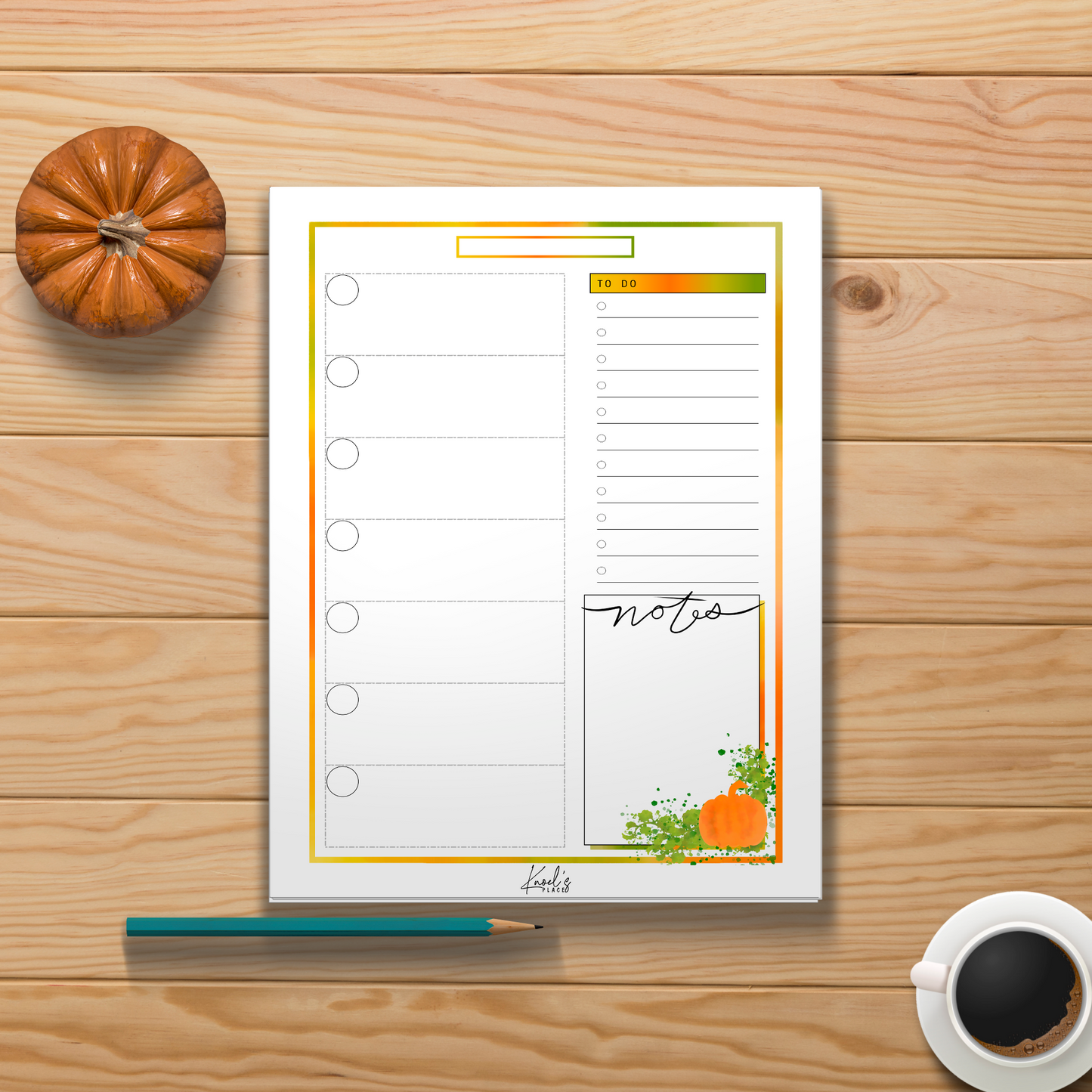 Feel of Fall Weekly Bullet Journal Planner Page