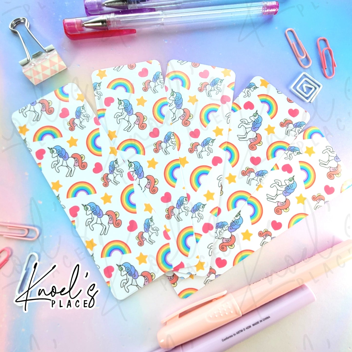 Kawaii Unicorn Pattern Bookmark