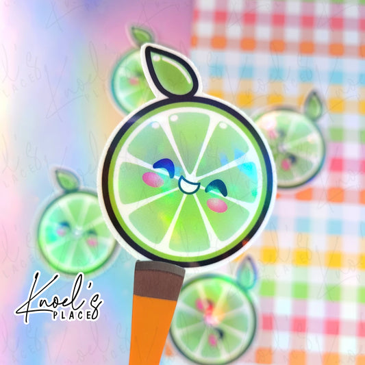 Lenny Lime Holographic Vinyl Sticker Decal | Neon Picnic