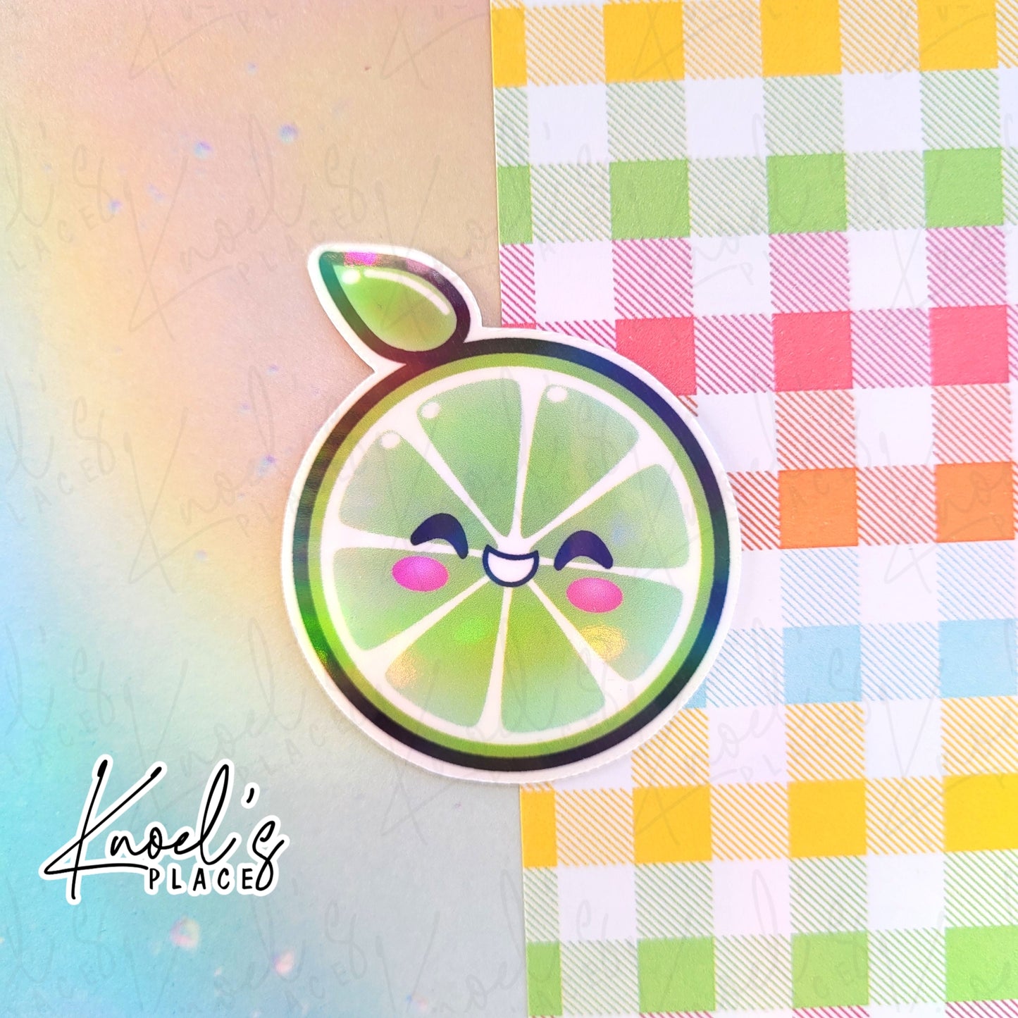 Lenny Lime Holographic Vinyl Sticker Decal | Neon Picnic