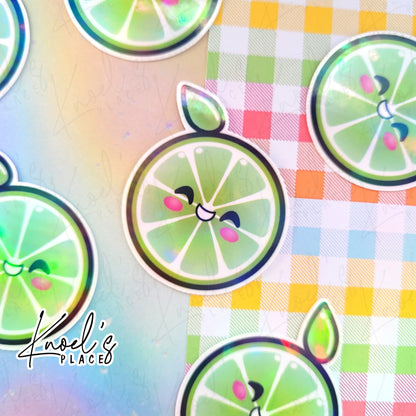 Lenny Lime Holographic Vinyl Sticker Decal | Neon Picnic