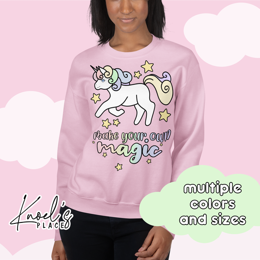 Make Your Own Magic Kawaii Unicorn Unisex Sweatshirt