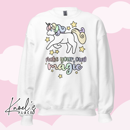 Make Your Own Magic Kawaii Unicorn Unisex Sweatshirt