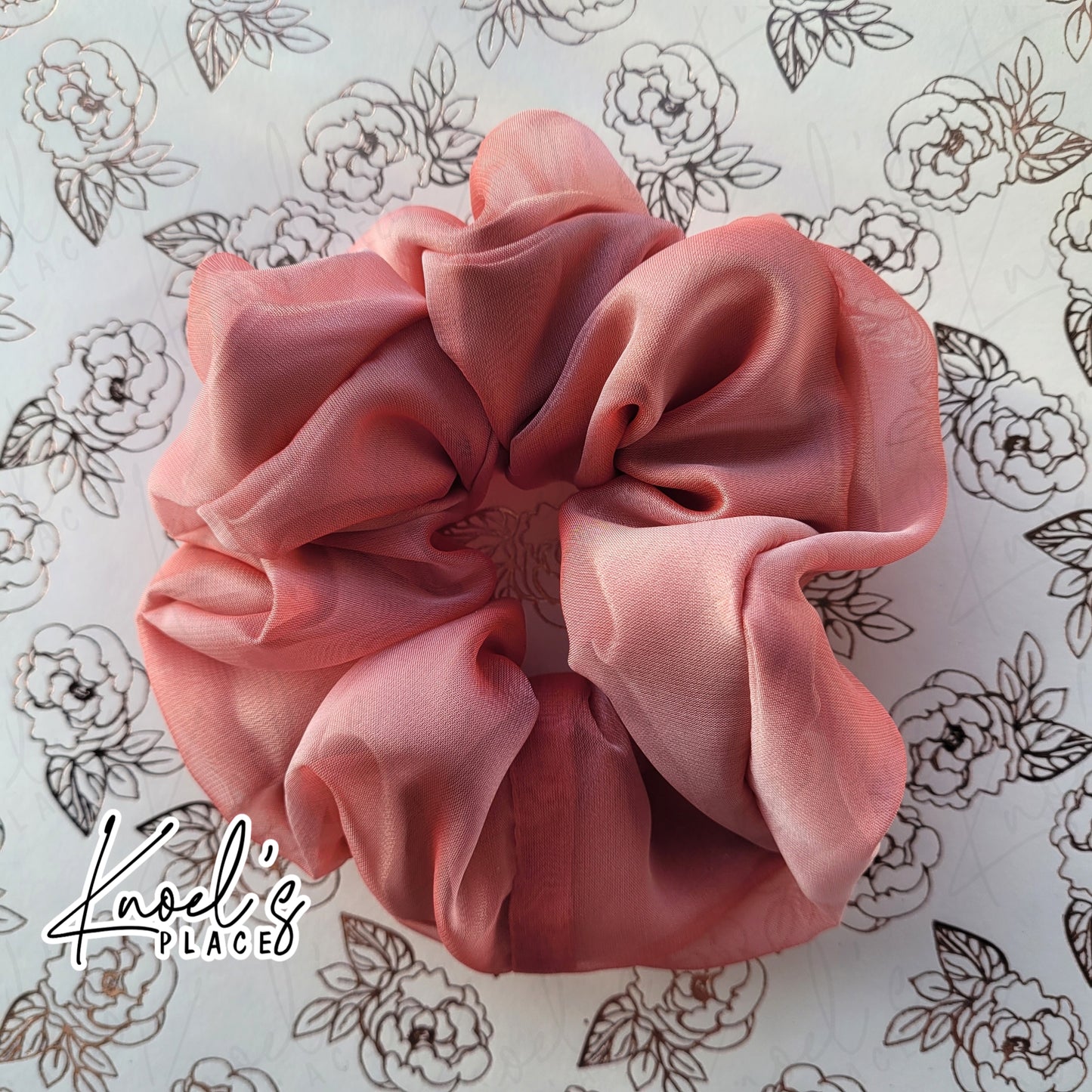 Rose Quartz Pink Handmade Scrunchies | Double-Layer Satin & Chiffon Oversized or Single Layer Satin Hair Ties