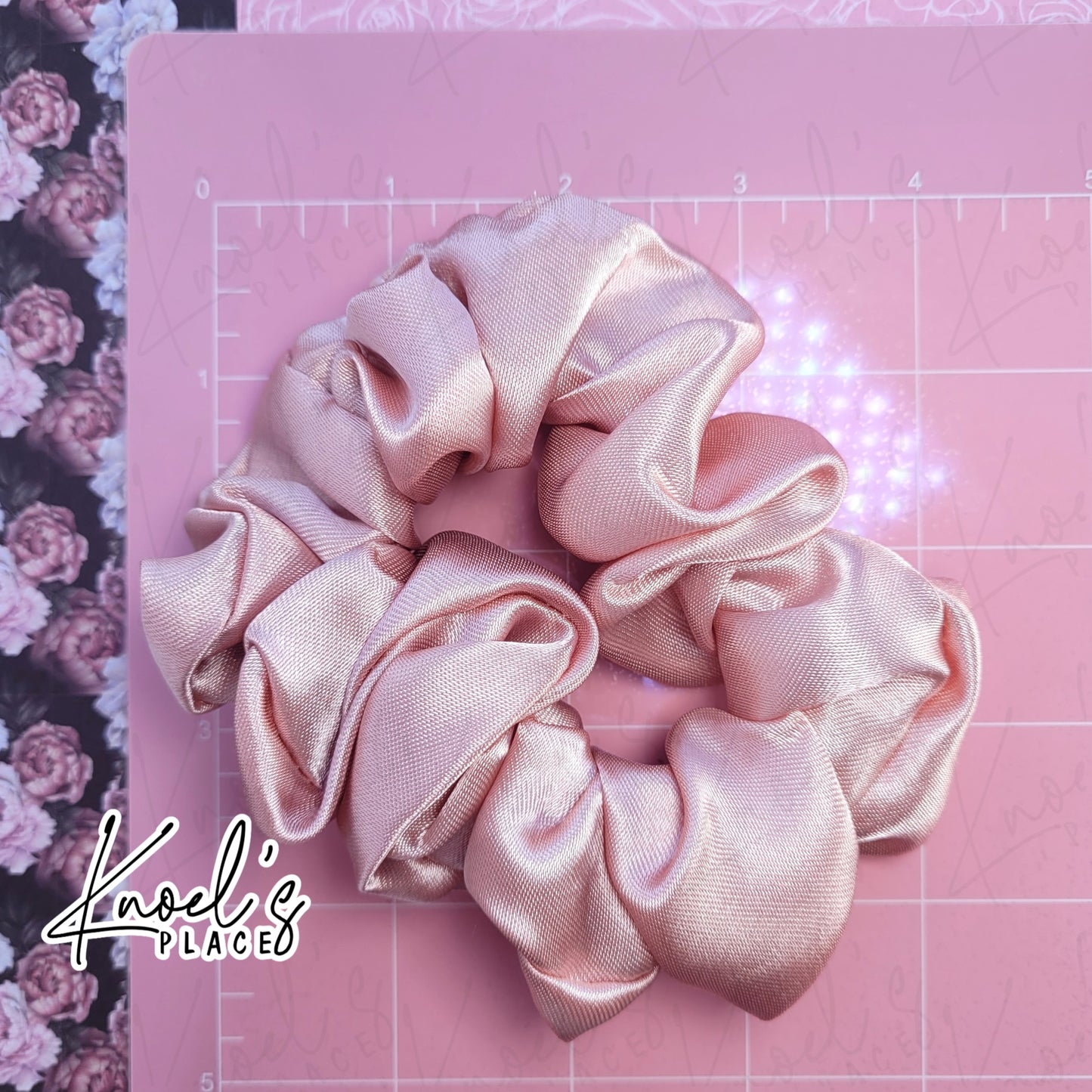 Rose Quartz Pink Handmade Scrunchies | Double-Layer Satin & Chiffon Oversized or Single Layer Satin Hair Ties
