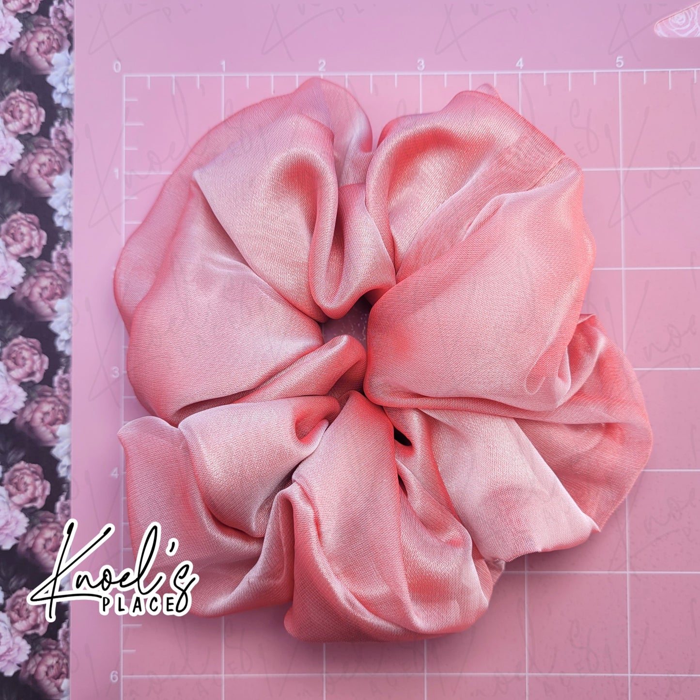 Rose Quartz Pink Handmade Scrunchies | Double-Layer Satin & Chiffon Oversized or Single Layer Satin Hair Ties