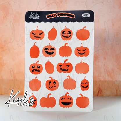 Silly Pumpkins Jack o' Lantern Planner Sticker Sheet