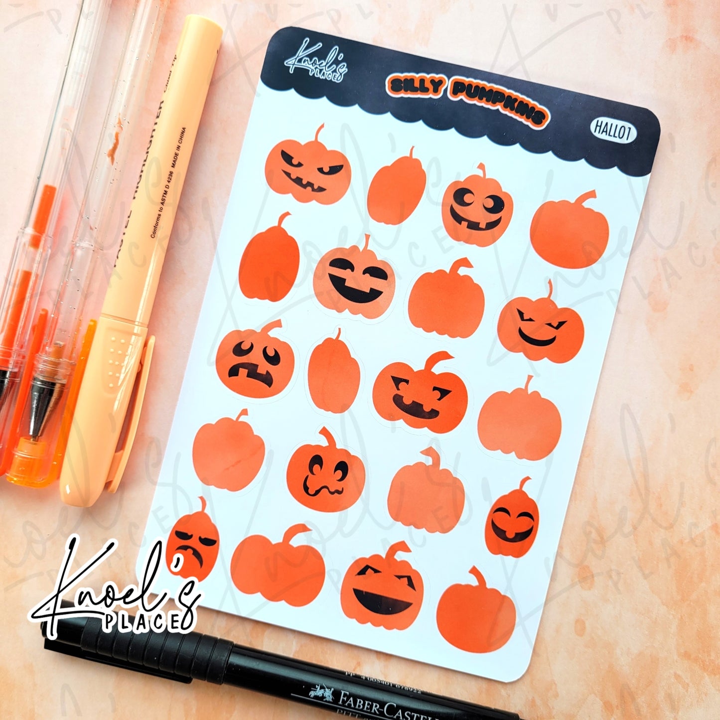 Silly Pumpkins Jack o' Lantern Planner Sticker Sheet