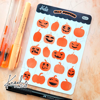Silly Pumpkins Jack o' Lantern Planner Sticker Sheet