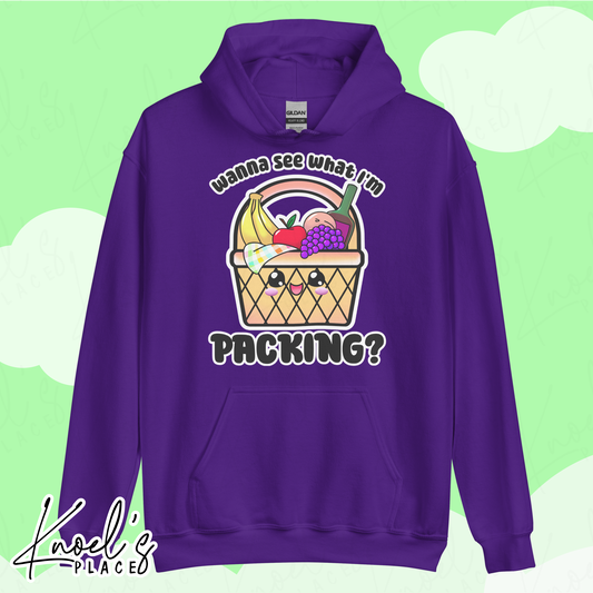 Wanna See What I'm Packing? Neon Picnic Basket Unisex Hoodie