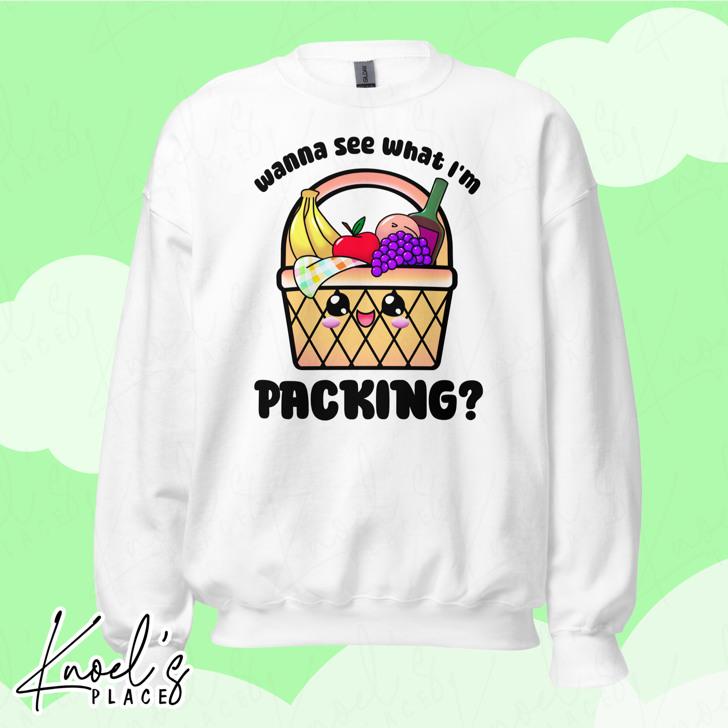 Wanna See What I'm Packing? Neon Picnic Basket Unisex Sweatshirt