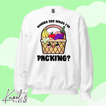 Wanna See What I'm Packing? Neon Picnic Basket Unisex Sweatshirt
