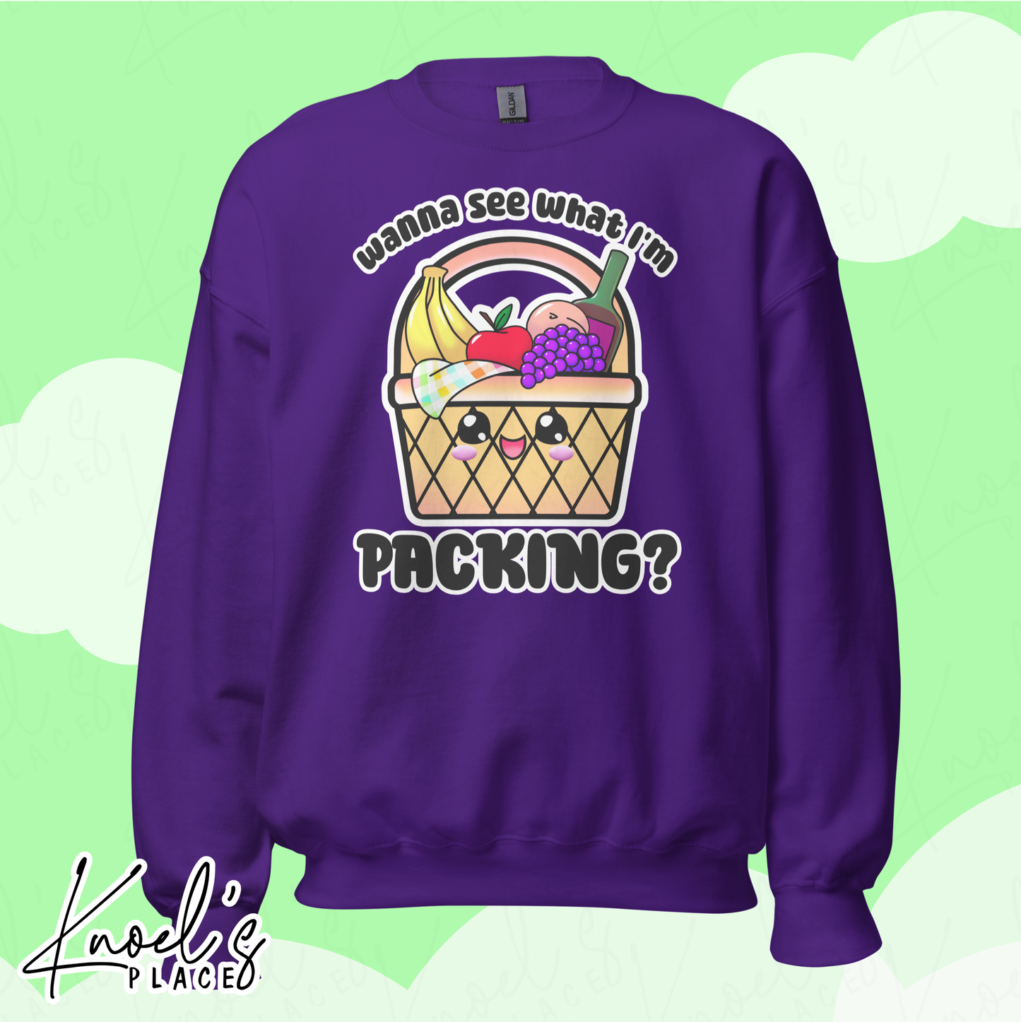 Wanna See What I'm Packing? Neon Picnic Basket Unisex Sweatshirt