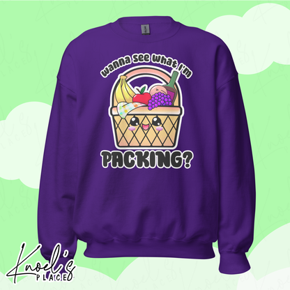 Wanna See What I'm Packing? Neon Picnic Basket Unisex Sweatshirt