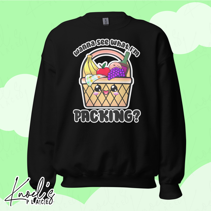 Wanna See What I'm Packing? Neon Picnic Basket Unisex Sweatshirt