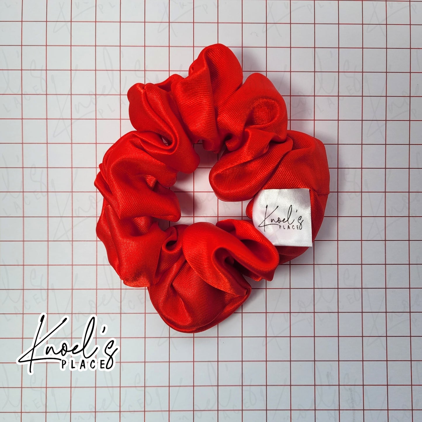 Candy Red Handmade Scrunchies | Double-Layer Satin & Chiffon Oversized or Single Layer Satin Hair Ties
