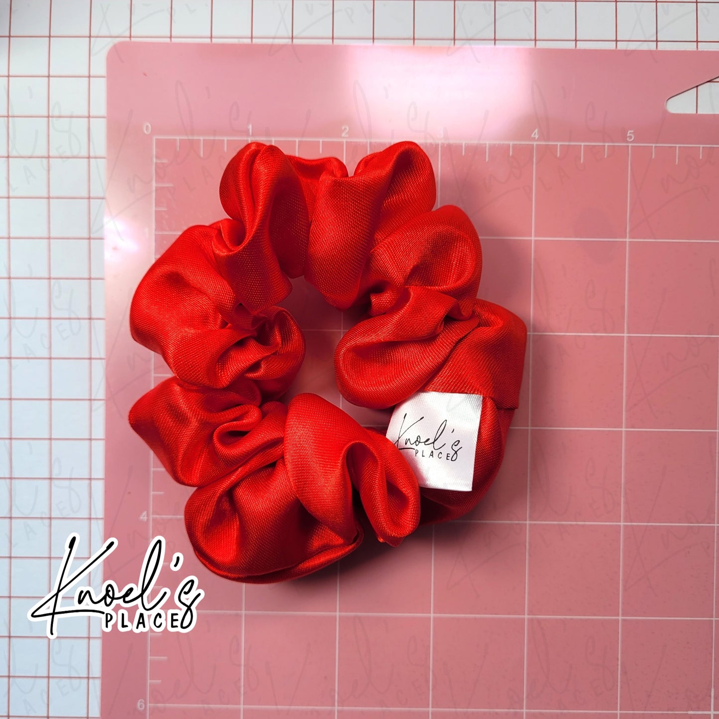 Candy Red Handmade Scrunchies | Double-Layer Satin & Chiffon Oversized or Single Layer Satin Hair Ties
