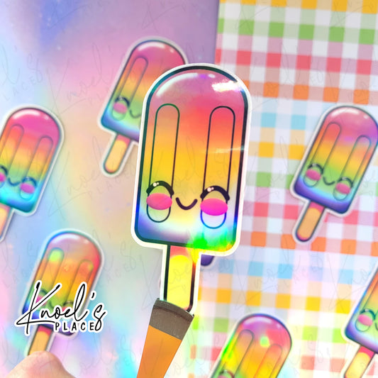 Chillbert Popsicle Holographic Vinyl Sticker Decal | Neon Picnic