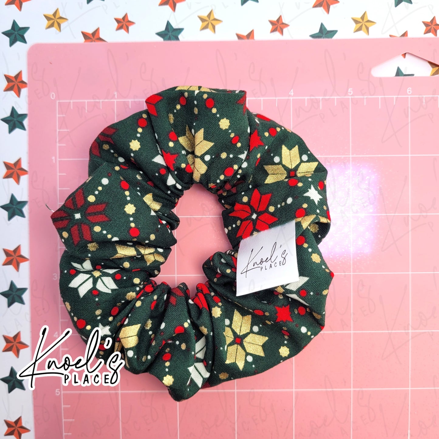 Christmas Pattern Handmade Cotton Scrunchies