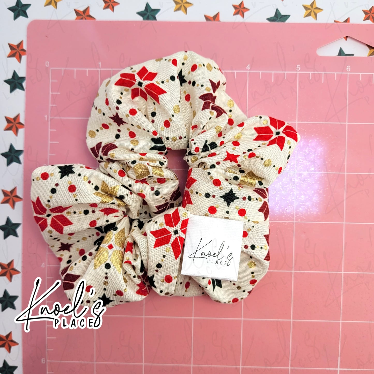 Christmas Pattern Handmade Cotton Scrunchies