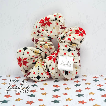 Christmas Pattern Handmade Cotton Scrunchies