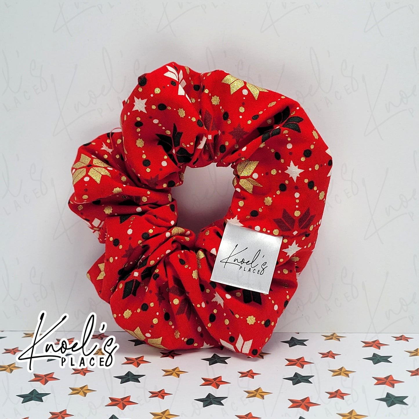 Christmas Pattern Handmade Cotton Scrunchies