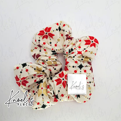 Christmas Pattern Handmade Cotton Scrunchies