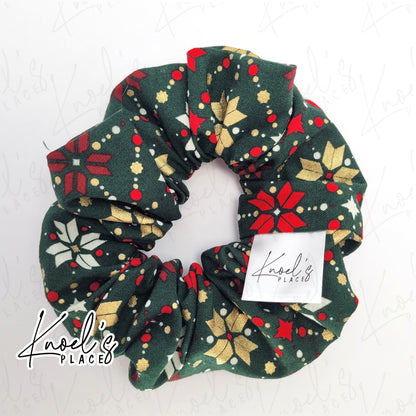 Christmas Pattern Handmade Cotton Scrunchies
