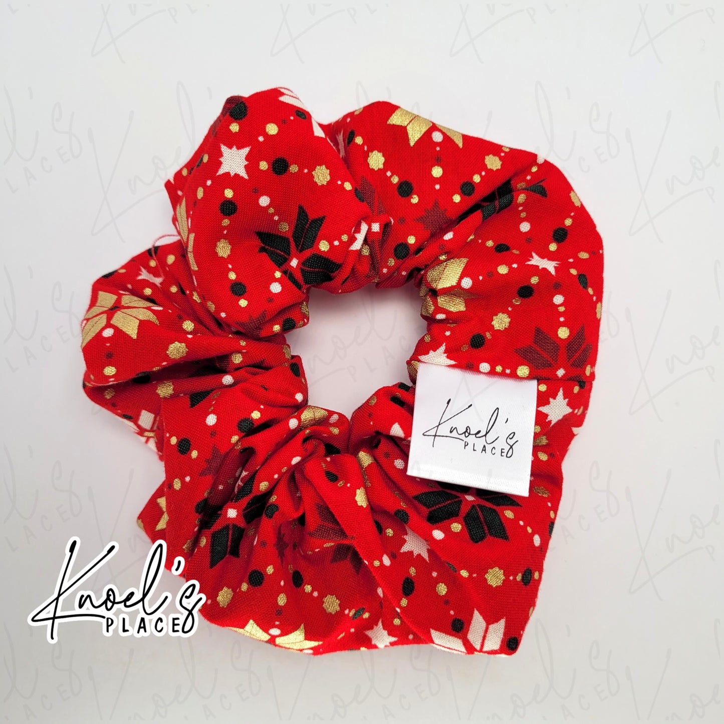 Christmas Pattern Handmade Cotton Scrunchies