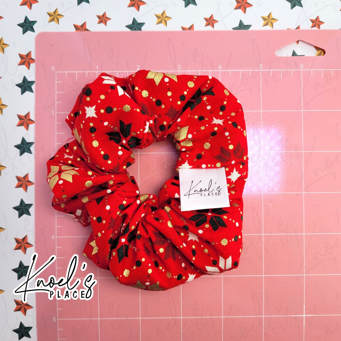 Christmas Pattern Handmade Cotton Scrunchies