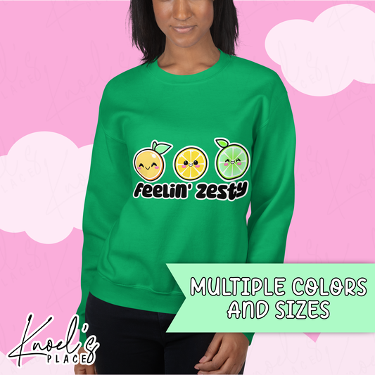 Feelin' Zesty Neon Picnic Citrus Unisex Sweatshirt