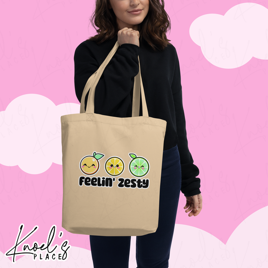 Feelin' Zesty Neon Picnic Citrus Eco Tote Bag