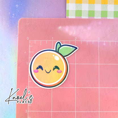Clem Orange Holographic Vinyl Sticker Decal | Neon Picnic