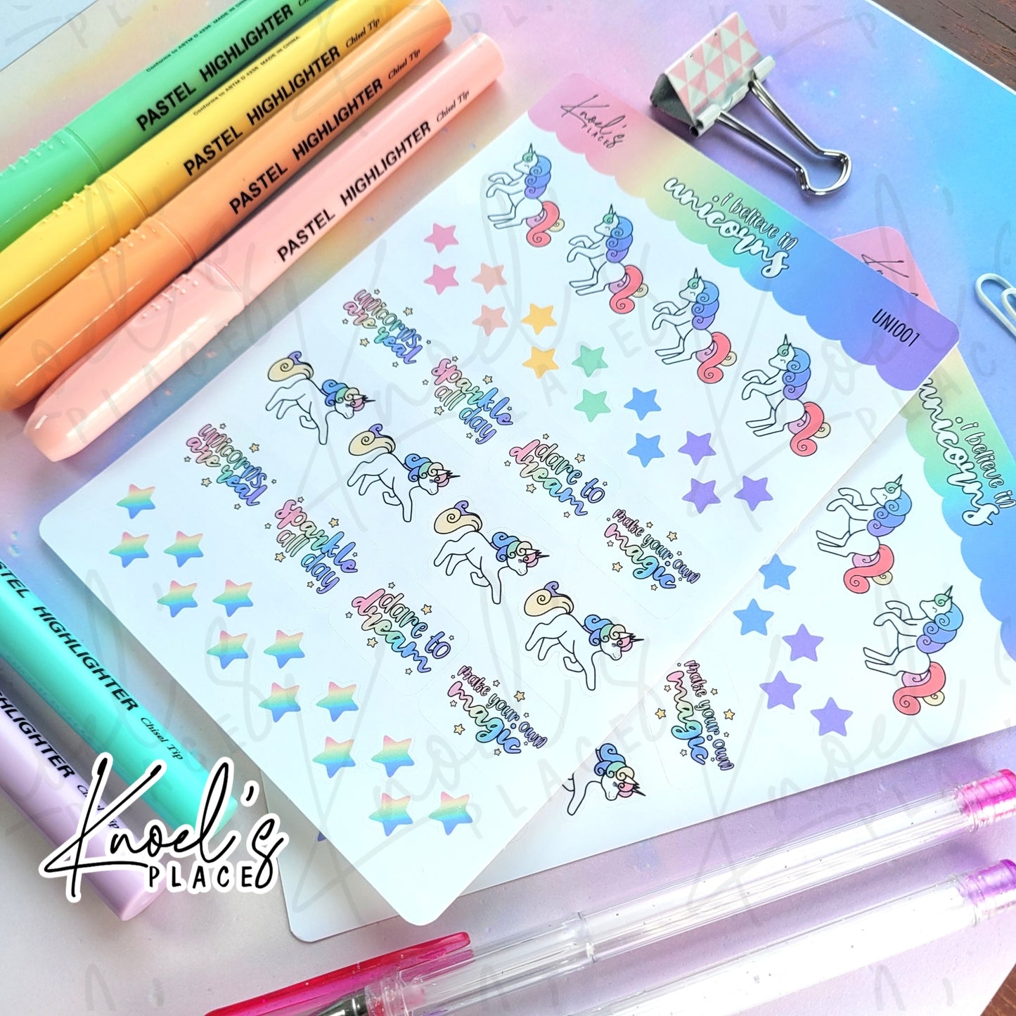 I Believe in Unicorns | Kawaii Unicorn Planner Sticker Sheet