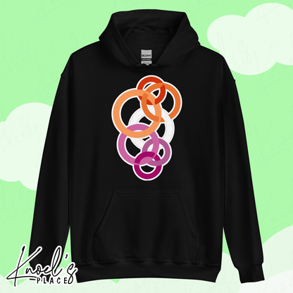 Stealth Geometric Lesbian Pride Flag Unisex Hoodie