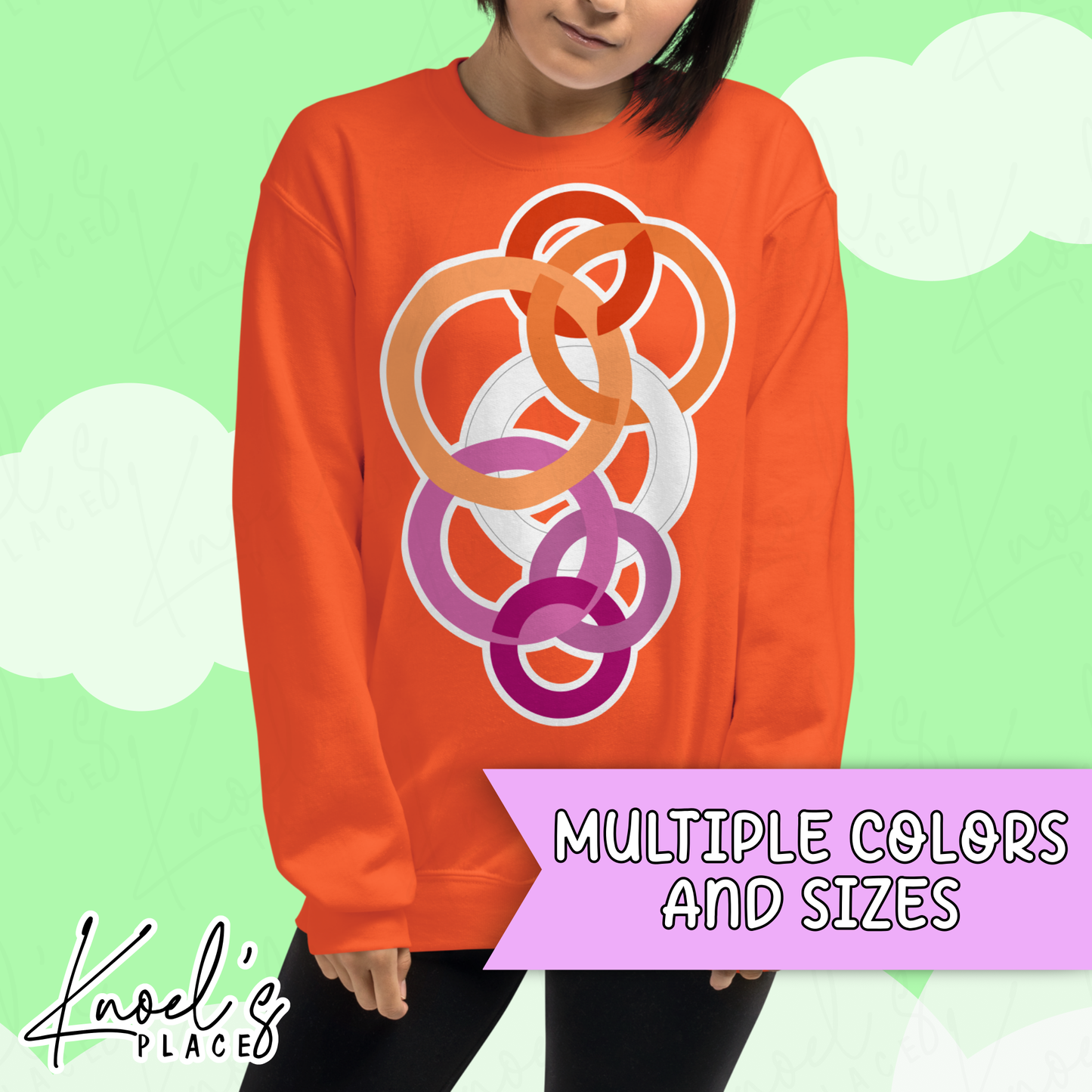 Stealth Geometric Lesbian Pride Flag Unisex Sweatshirt