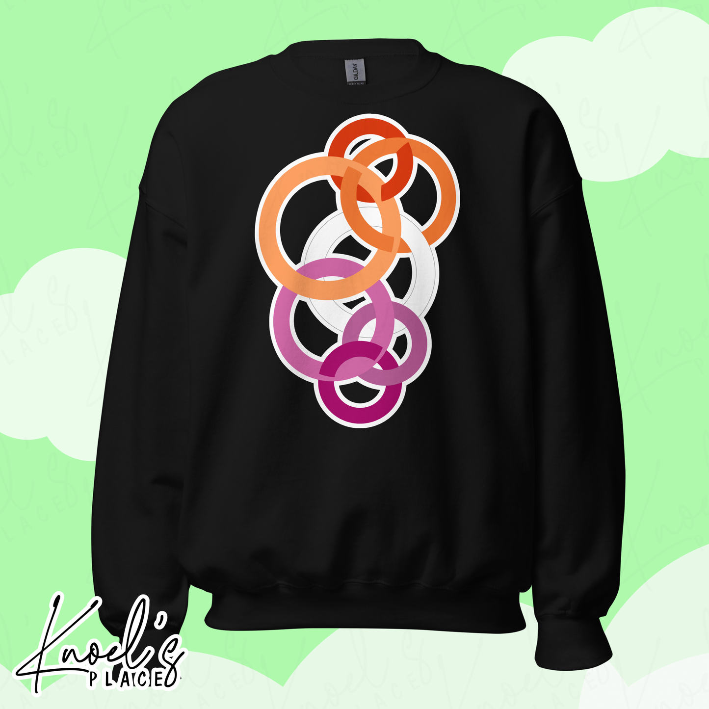 Stealth Geometric Lesbian Pride Flag Unisex Sweatshirt