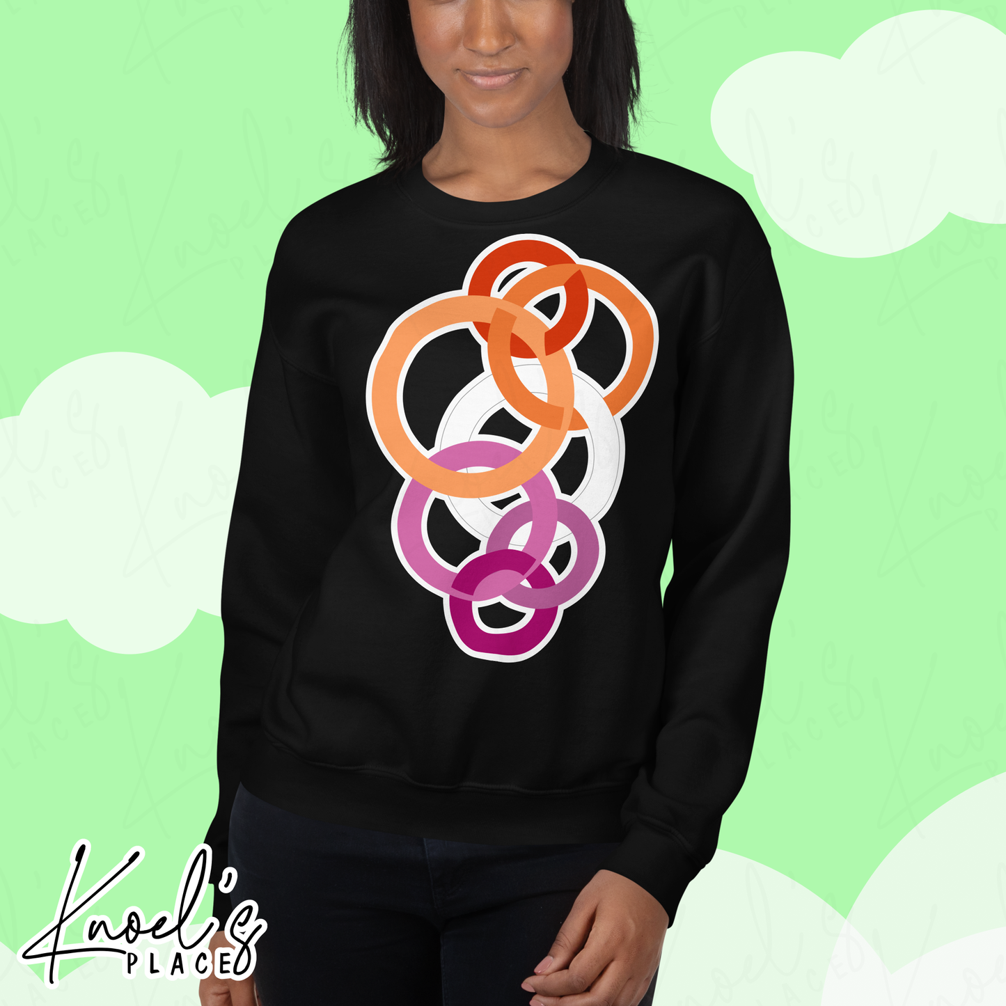 Stealth Geometric Lesbian Pride Flag Unisex Sweatshirt