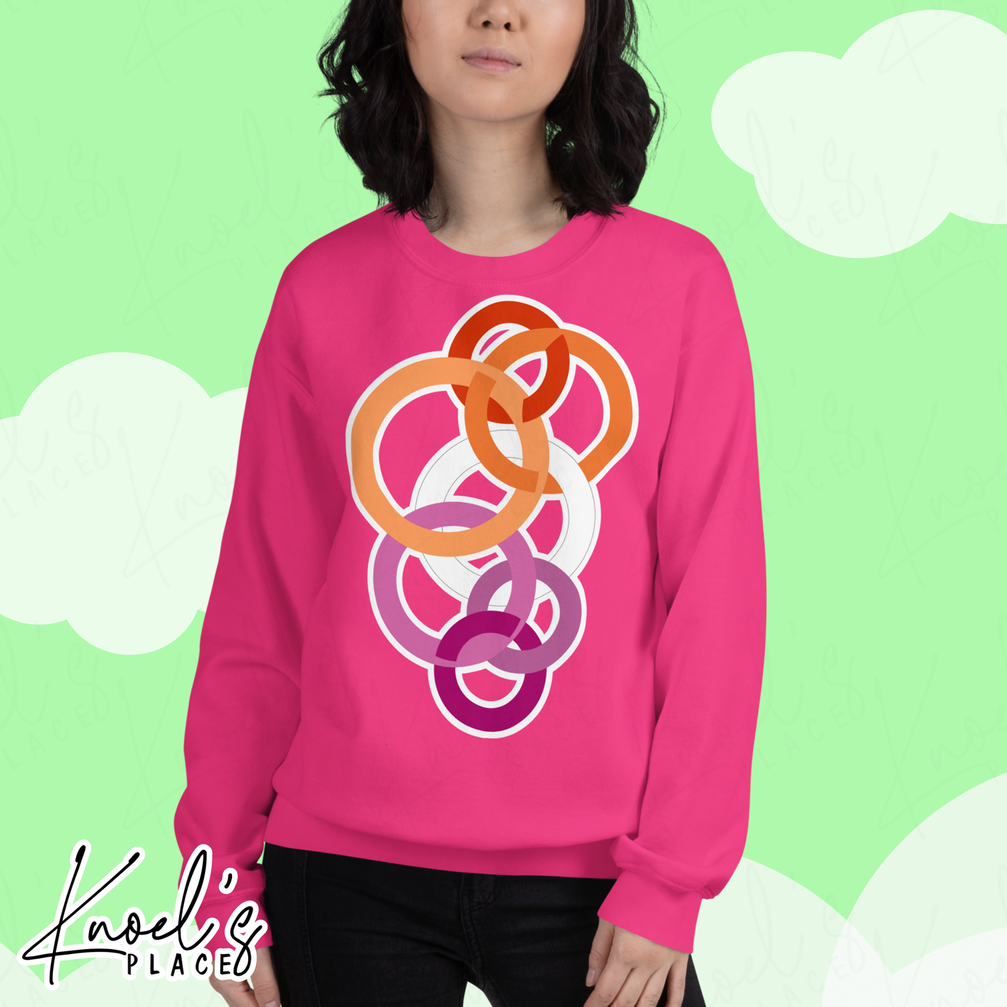 Stealth Geometric Lesbian Pride Flag Unisex Sweatshirt