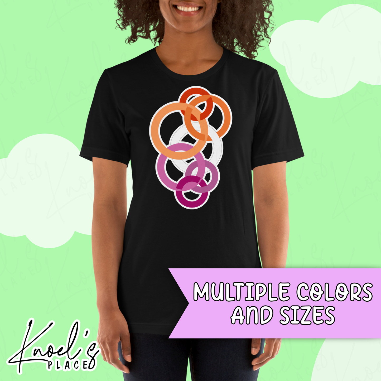 Stealth Geometric Lesbian Pride Flag Unisex T-shirt