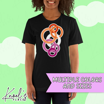 Stealth Geometric Lesbian Pride Flag Unisex T-shirt