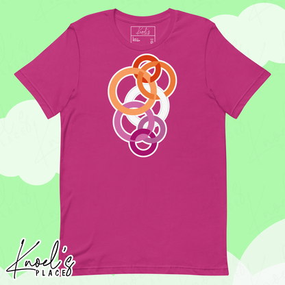 Stealth Geometric Lesbian Pride Flag Unisex T-shirt